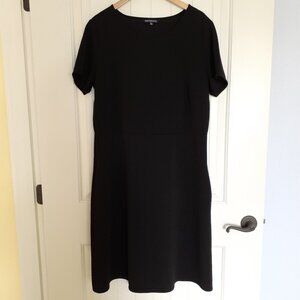 Travelsmith Short Sleeve Ribbed Midi Dress Black Size XL